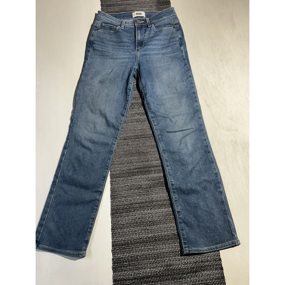 PAIGE Jacqueline Straight Jeans Women Denim Size 26 Medium Wash
